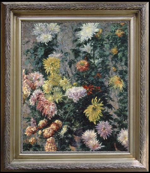 framed  Gustave Caillebotte Chrysanthemums,Garden at Petit Gennevilliers, Ta149-2